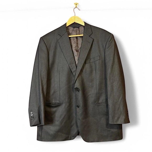 Brooks Brothers 1818 Madison 2-Piece Wool Suit 46R W41 Charcoal Gray Pinstripe